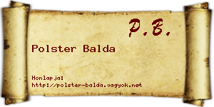 Polster Balda névjegykártya